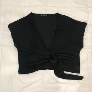 Black Sheer Flowy Top - Shein - Size Medium